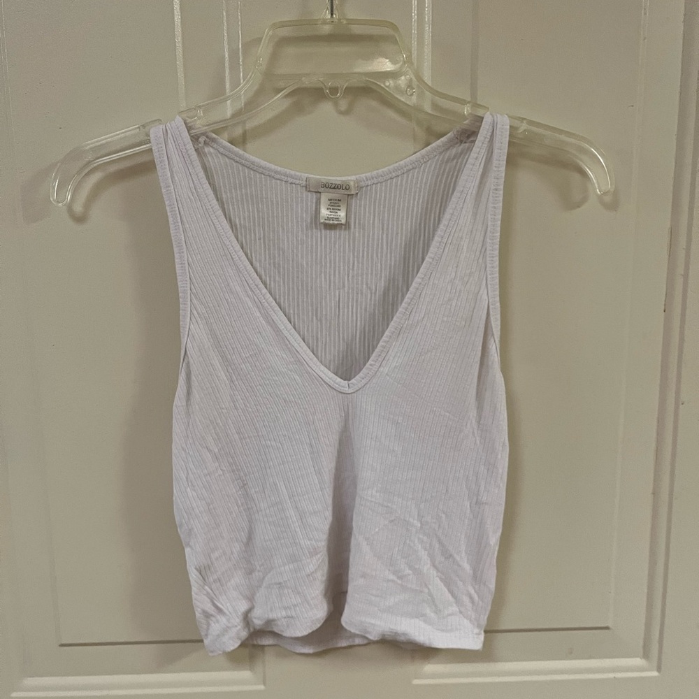 Bozzolo Ivory V-Neck Tank Top